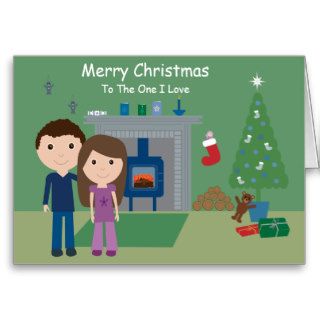 Cute Couple Merry Christmas To The One I Love Card