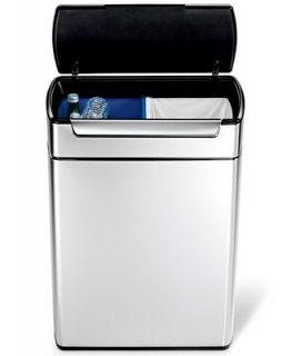 simplehuman Brushed Stainless Steel 48 Liter Fingerprint Proof Touch Bar Dual Recycler Trash Can   Kitchen Gadgets   Kitchen