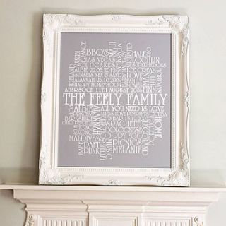 personalised family memories word artwork by more than words