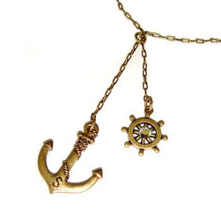 anchor and helm charm necklace by hannah makes things