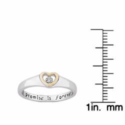 Sterling Silver 'A Promise is Forever' Diamond Heart Promise Ring Diamond Rings