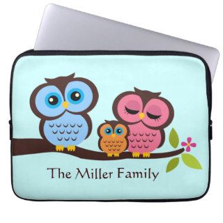 Owl Family Tree Laptop Sleeves