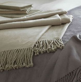 bamboo fibre caramel fringed throw by the comfi cottage