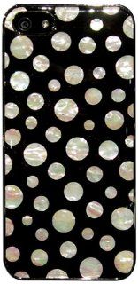 Antique Alive C103 Mother of Pearl Deluxe Polka Dot Pattern Design Hard Shell Protective Case for iPhone 5   1 Pack   Retail Packaging   Black Cell Phones & Accessories