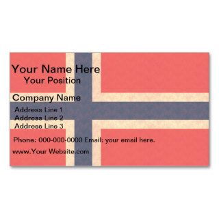 Vintage Pattern Norwegian Flag Business Cards