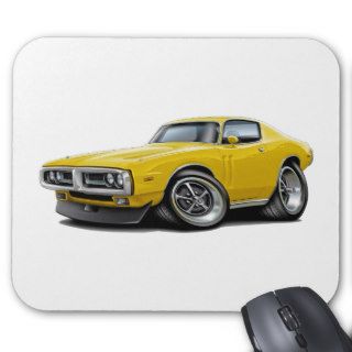 1971 72 Charger Yellow Chrome Bumper Mouse Pad