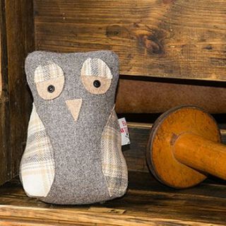 new handmade grey owl wool doorstop by coast and country interiors