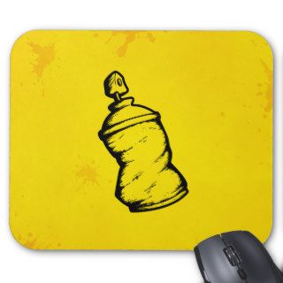 Yellow Graffiti Spray Can Mouse Pad