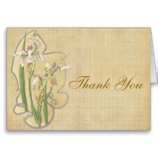 Vintage Iris Thank You notes Cards