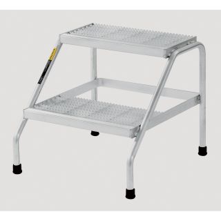 Bustin 2-Step Aluminum Service Platform — Assembly Required, 23 in. H x 23 in. D x 20 in. H, Model# DE0101  Work Station Steps   Crossovers
