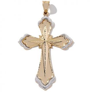 Michael Anthony Jewelry® 10K 2 Tone "Serenity Prayer" Cross Pend