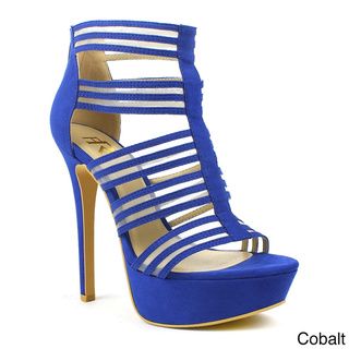Fahrenheit Women's 'Divina 01' Faux Suede and Mesh High heel Sandals Fahrenheit Heels