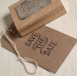 vintage style save the date stamp by beautiful day