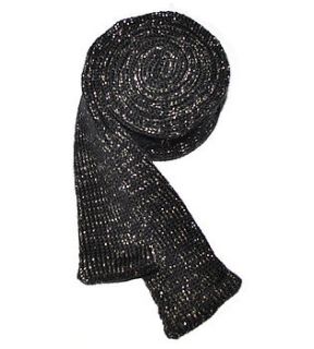 knitted scarf with gold thread by skinny scarf