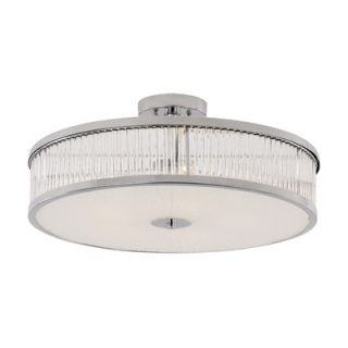 TransGlobe Lighting Crystal Sun 5 Light Semi Flush Mount