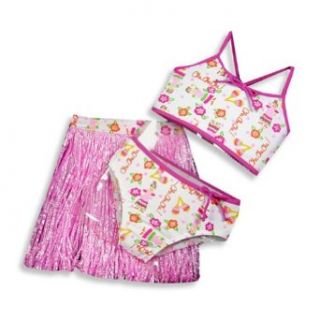Castaways   Toddler Girls 3 Piece Swimwear Set, Bikini and Hula Skirt Clothing