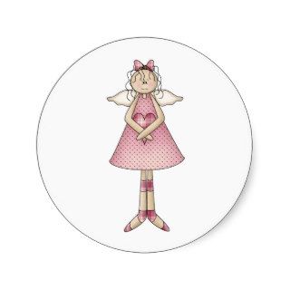 Cute as a Bug · Angel Round Stickers