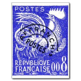 France 1957 Gallic Rooster Postage Stamp Post Card
