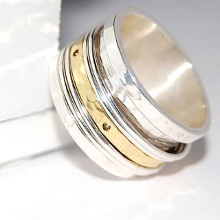 silver and gold spinning band ring by otis jaxon silver and gold jewellery