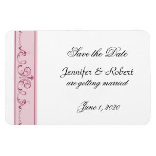 Mulberry Wine and Pink Fancy Border Save the Date Magnets