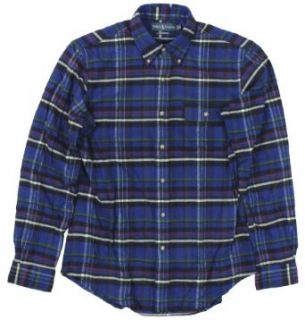 Polo Ralph Lauren Men's Custom Plaid Flannel Sport Shirt (Royal Blue) (Medium) at  Men�s Clothing store