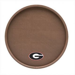 Football Textured 14" Round Serving Tray with Gallery Rim   University of Georg