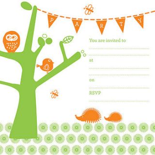 'tree party invitation' pack of eight by allihopa