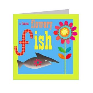 sparkly f for fish card by square card co