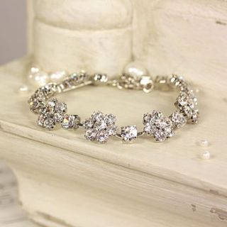 bridal crystal flower bracelet by lisa angel wedding