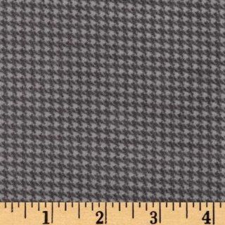 43'' Wide Timeless Treasures Tailor Flannel Tiny Houndstooth Grey Fabric By The Yard