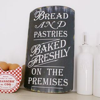 'freshly baked' sign by the chic country home