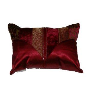 Spencer Beaded Red Holiday Throw Pillow Beads & Sequins Accent Cushion   Christmas Pillows With Sequins