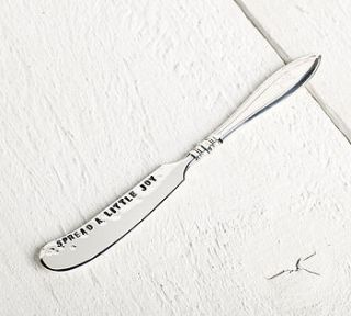 solid silver personalised butter knife by pink butterfly