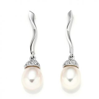 Imperial Pearls 14K Gold 7 7.5mm Cultured Freshwater Pearl and 0.04ct Diamond W