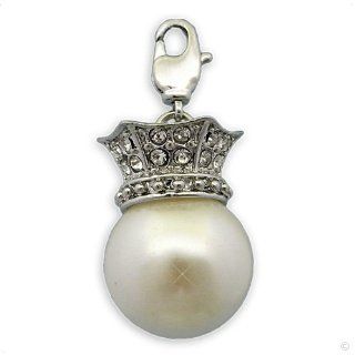 Mega Charm pendant for Bracelet pearl with crown #9588, extra large bracelet Charm  Phone Charm  Jewelry