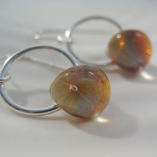 'droplet' handmade glass & silver earrings by evy designs