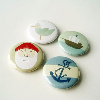 set of four ship's crew badges by hole in my pocket