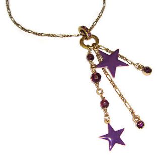 purple star charm necklace by hannah makes things