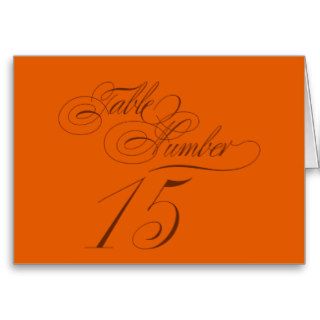 Fleur di Lys Damask   Orange 15 Table Number Cards
