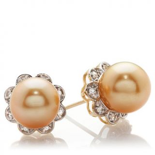 Tara Pearls 14K Gold 9 10mm Cultured South Sea Pearl and 0.16ct White Topaz But