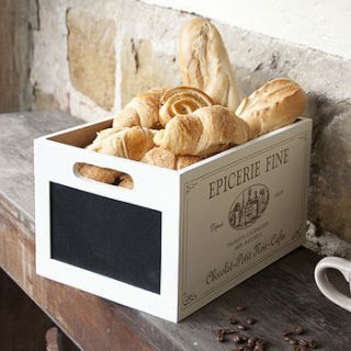 personalise cream french storage crate and chalkboard by dibor