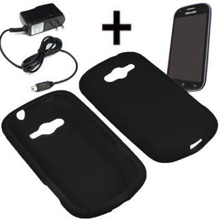 BW Silicone Sleeve Gel Cover Skin Case for Sprint, Virgin Mobile Samsung Galaxy Reverb M950 + Travel Charger Black Cell Phones & Accessories