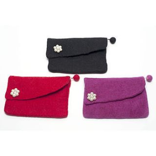 handmade felt pearl clutch purse by felt so good