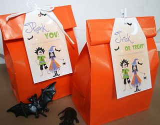 halloween party bags and personalised tags by little fish events