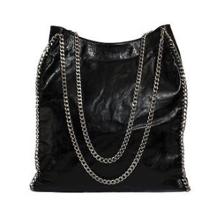 leather chain edge handbag by madison belts