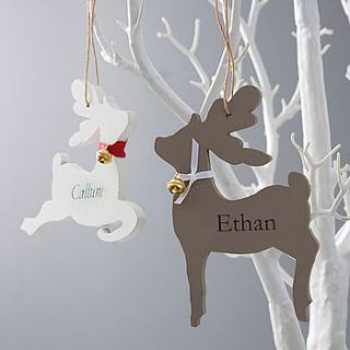 personalised reindeer decoration by seahorse