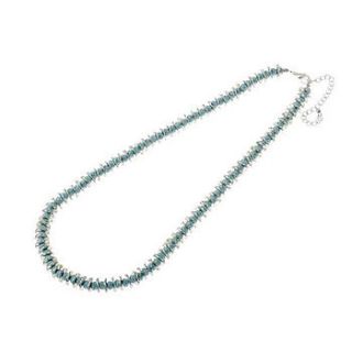 turquoise bead and silver disc necklace by kiki's
