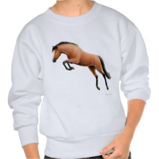 Jumping Bay Horse Kids Sweatshirt