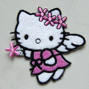 8cm Hello Kitty Fairy Angel Embroidered Iron on Patch Applique Decoration Piece
