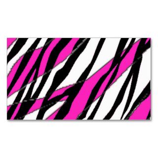 Zebra Stripe and  Neon Pink Abstract Stripes Business Card Template